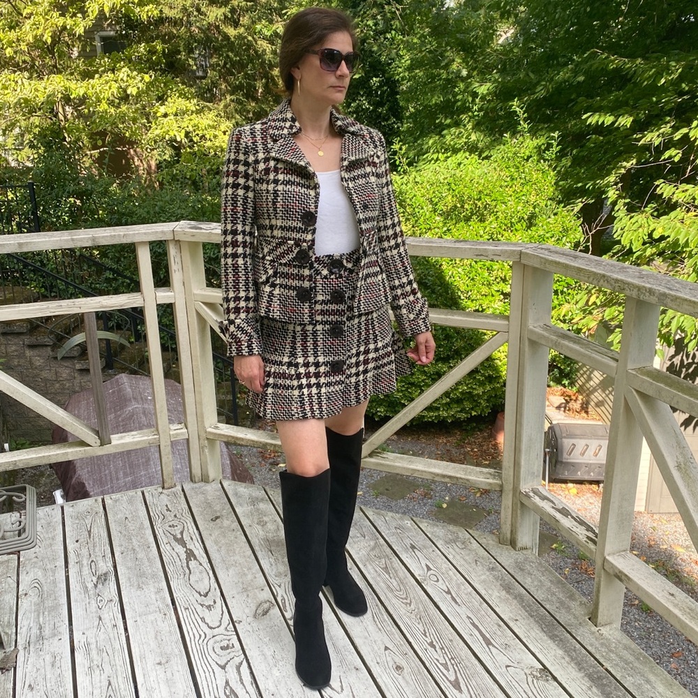 Nanette Lepore Black and White Plaid Jacket
